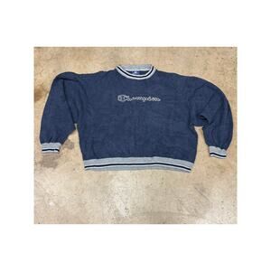 Champion Vintage 90s Reverse Weave Navy Crewneck Cropped Oversized Sweater